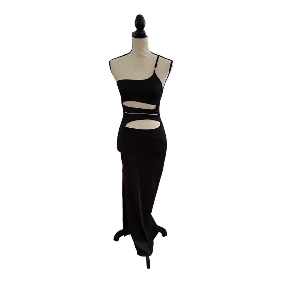 Multi Cut Out Maxi Dress with Side Slit
